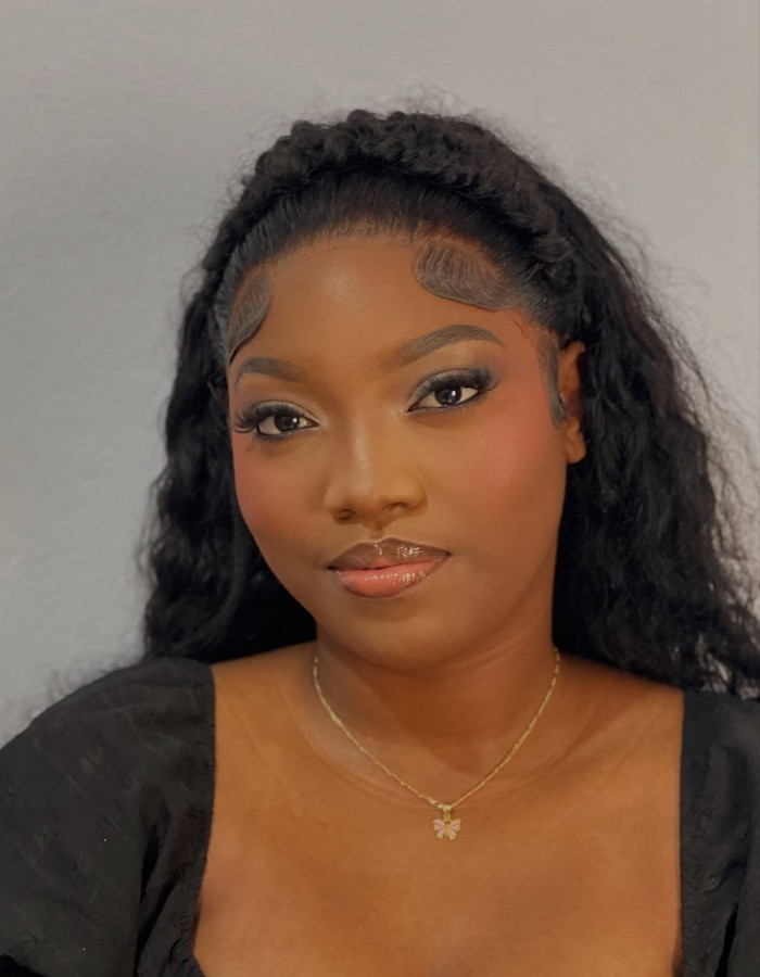 Gold glam earrings look